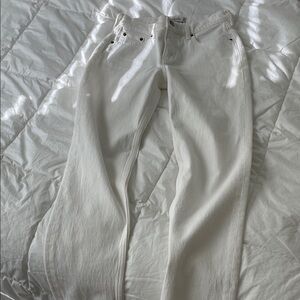 Abercrombie 90s straight mid rise white jeans size 25 SHORT